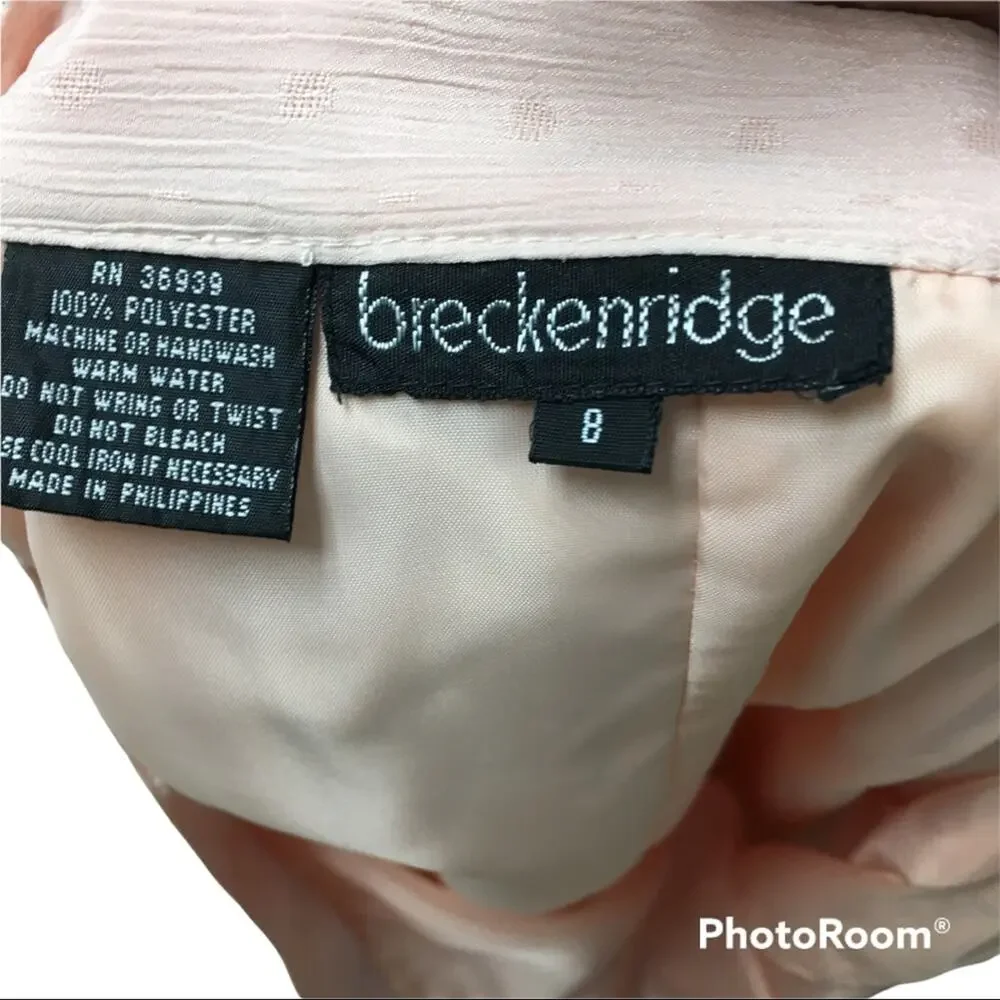 Vintage Breckenridge Pink Tie Blouse and Skirt Set Size 8 - Picture 10 of 11